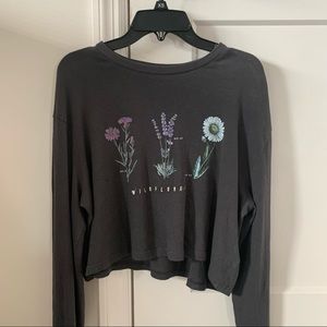 Urban Outfitters cropped printed/embroidered tee